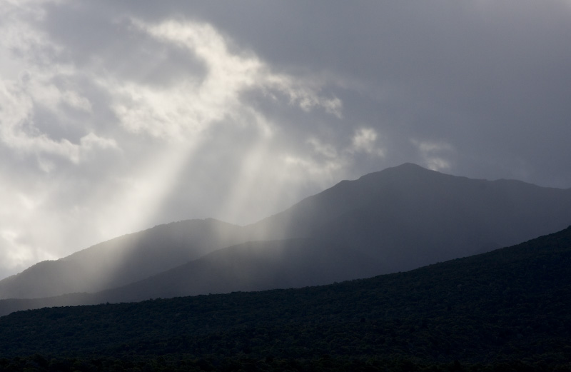 Sun Breaking Through Clouds Above Kepler Range